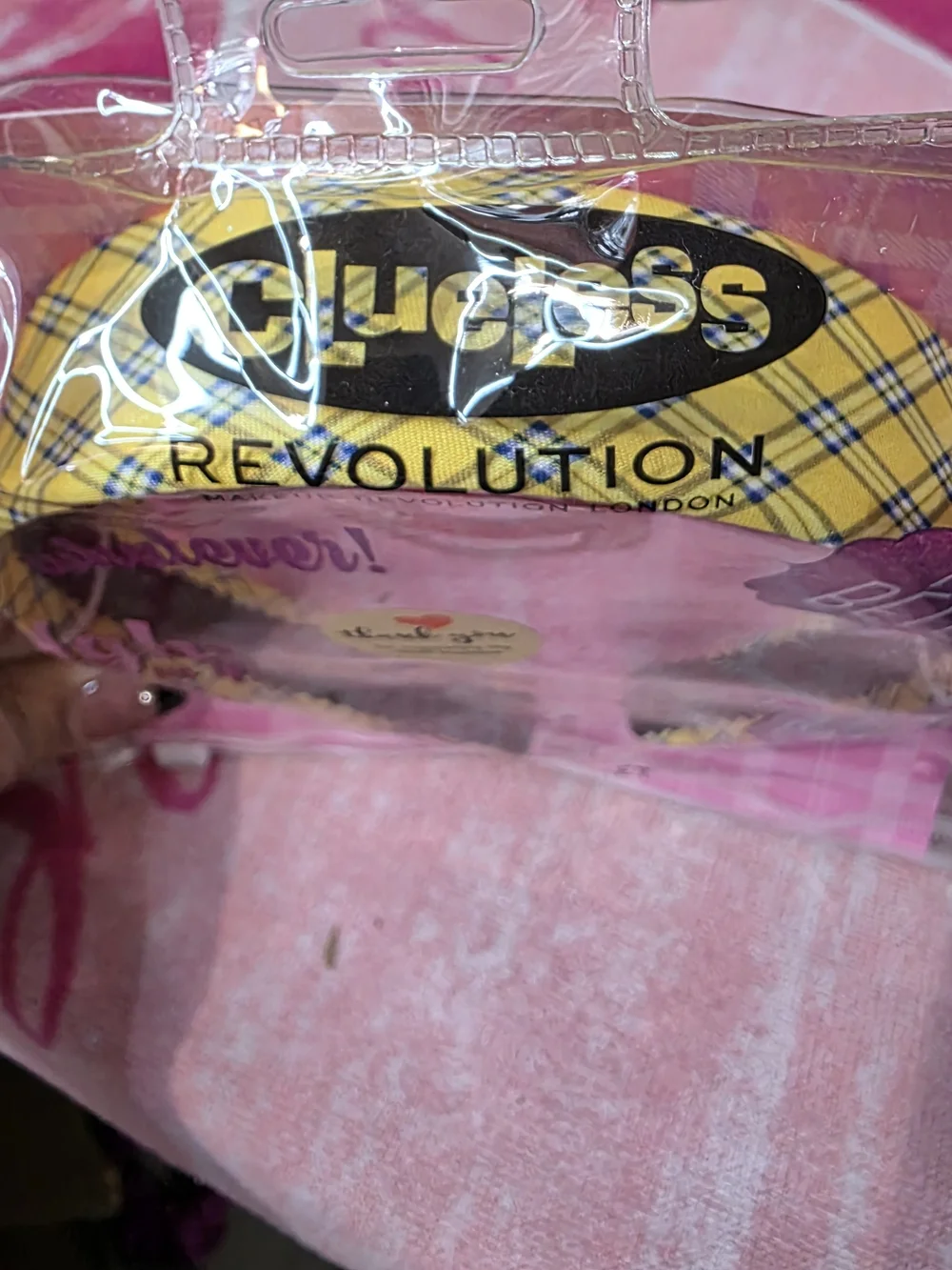 Revolution Kids Yellow Plaid Braided Headband with Red Snap Clips